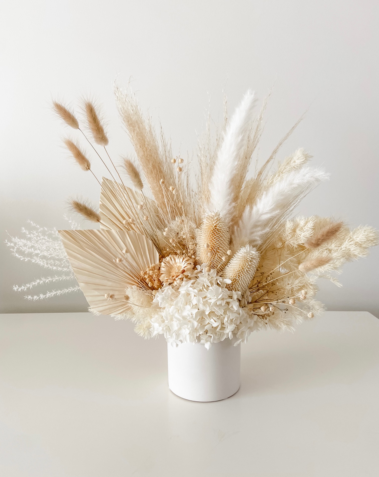 luxe dried flower arrangement