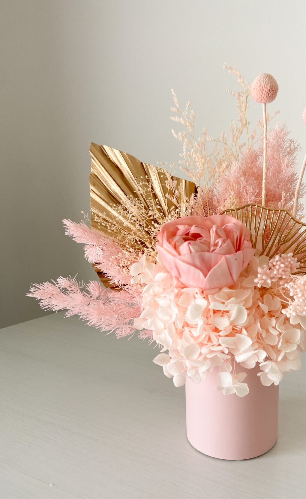 Miss Pink Peony Dried Flower Arrangement - Image 2