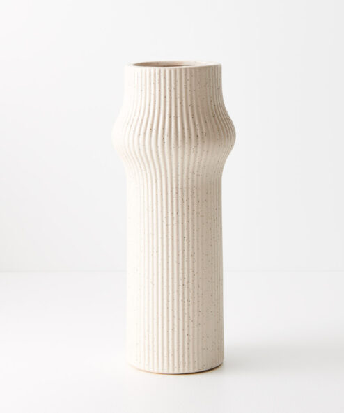 Ivory Linear Ceramic Vase 25cm